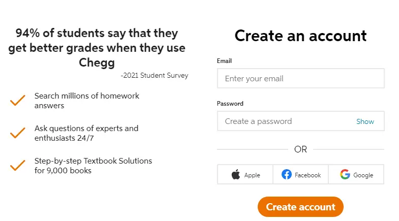 Chegg apply for free trial